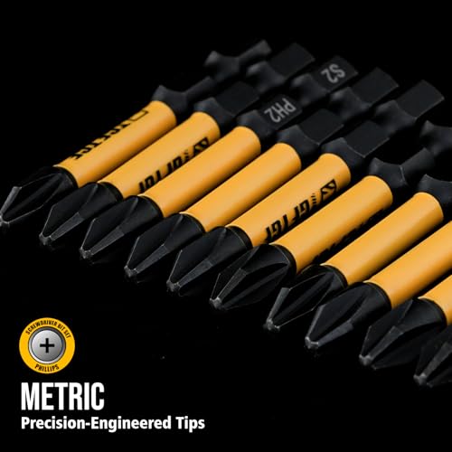 TGFTGF 20-Piece #2 Phillips Bits, 2 Inch S2 Alloy Steel Phillips Impact Driver Bits, Magnetic CNC Machined Tips PH2 Bits, Long-Lasting Torque Transfer Driver Bit Set With Storage Box, Automotive Home