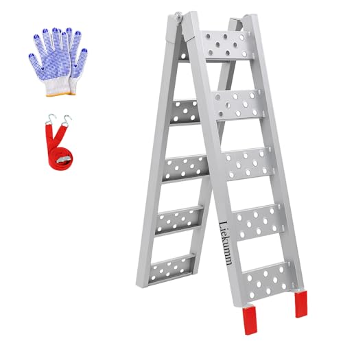 LIEKUMM 83" Motorcycle Ramp 1-Pack, 480 lbs Capacity Folding Loading Ramp for Pickup Trucks, Heavy Duty Dirt Bike Ramp for Truck, Trailer (Silver) - size: 83"L(Silver/1PC)