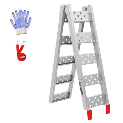 LIEKUMM 83" Motorcycle Ramp 1-Pack, 480 lbs Capacity Folding Loading Ramp for Pickup Trucks, Heavy Duty Dirt Bike Ramp for Truck, Trailer (Silver) - size: 83"L(Silver/1PC)
