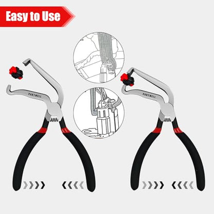 Electrical Disconnect Pliers Set – 3PC Electrical Disconnector Pliers for Cars, Fuel Line Disconnect Tool, and 1PCS Electrical Connector Plier – Automotive Electrical Tool Kit - color: Red-black