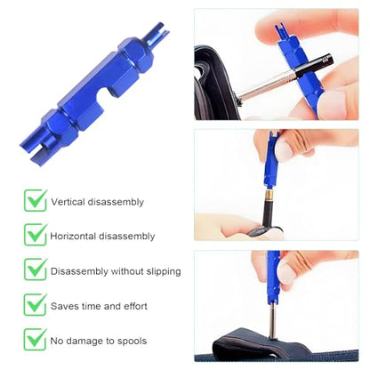 13 PCS Bicycle Valve Core Remover Tool Kit, Metal Bike Valve Cores Replacement with Repair Tightening Tool, Universal Tire Stem Core Kit Compatible with Presta & Schrader Valves