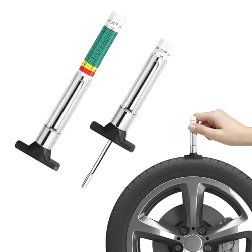 2PCS Tire Wear Gauge, Tire Tread Depth Gauge, 25MM/32nds Color Coded Tire Tread Depth Gauge, Tire Tread Depth Accurate Measurement Tools, Tread Depth Meter Suitable for Cars, Trucks
