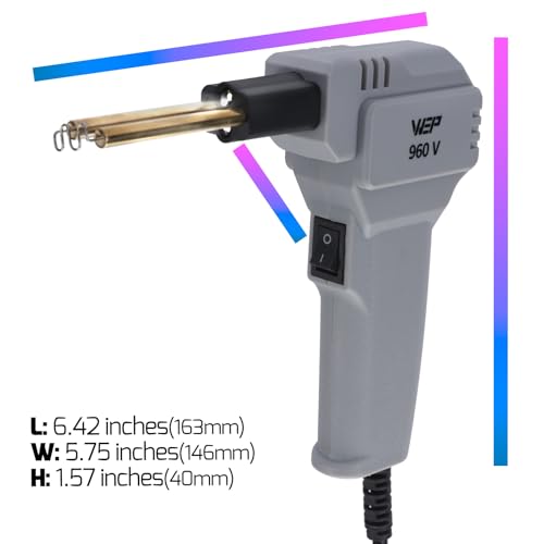 WEP 960-V Grey Plastic Welder Kit 110V with LED Lights with 200 Hot Staples and Pliers for Car Bumper Plastic Welding, Plastic Gas Tank Repair, a Great Automotive Tools for Mechanics - color: Grey