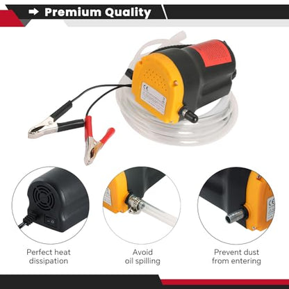 ATPEAM 12V 60W Oil Change Pump Extractor, Oil/Diesel Fluid Extractor Scavenge Oil Change Pump