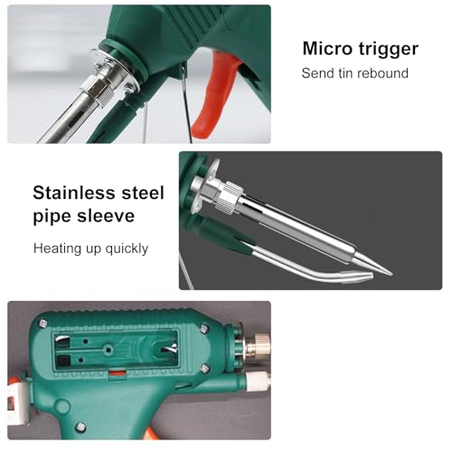 Soldering Gun Kit - Soldering Iron Kit with Adjustable Temp 180-520°C, ON/OFF Button, 80W LED Digital Internal Heat Soldering Gun, Auto Send Tin Soldering Kit for Electronics Welding Repair DIY