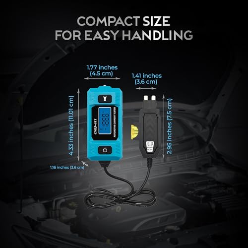 Automotive Car Circuit Fault Probe Tester - Portable Auto Current Tester for Parasitic Battery Drain Fuse Draw - 20A 48V 0.01A to 19.99A High-Precision Checker with LED Display Front Lighting