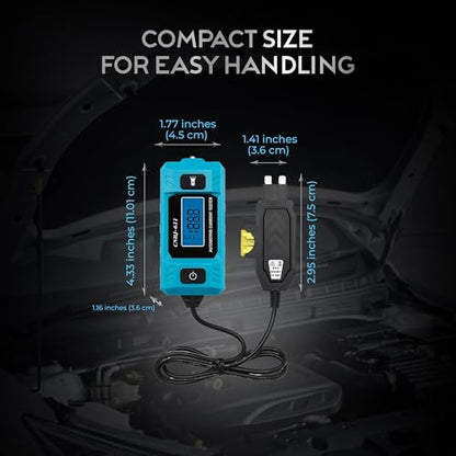 Automotive Car Circuit Fault Probe Tester - Portable Auto Current Tester for Parasitic Battery Drain Fuse Draw - 20A 48V 0.01A to 19.99A High-Precision Checker with LED Display Front Lighting