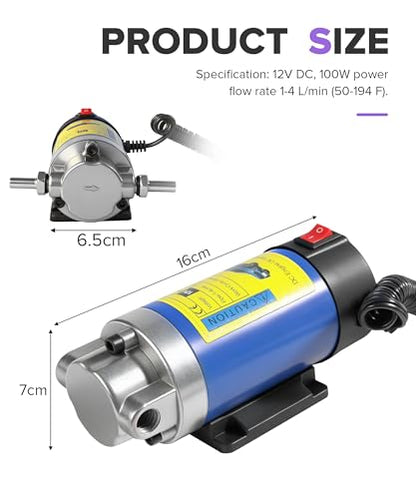 Oil Extractor Pump,Car Accessories Universal 12V Self-Priming Transmission Fluid Pump,Automotive Replacement Engine Oil Pumps,Suitable for Cars,Motorcycles,Pressure Washers,Lawn Mowers