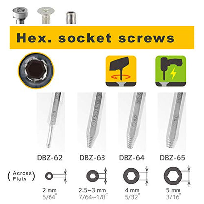 ENGINEER Socket Screw Extractor Set with Handle DZ-74