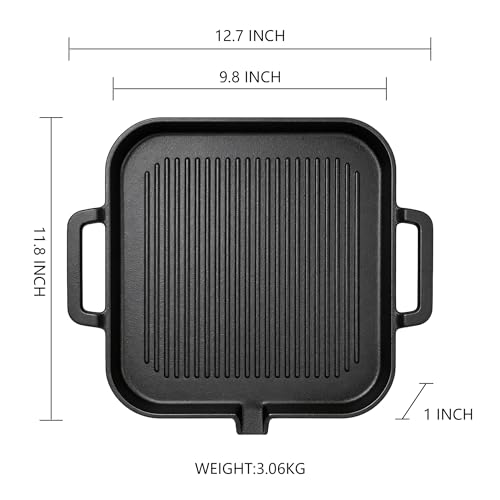 Cast Iron Grill Pan (11.8 x 9.8 inch)
