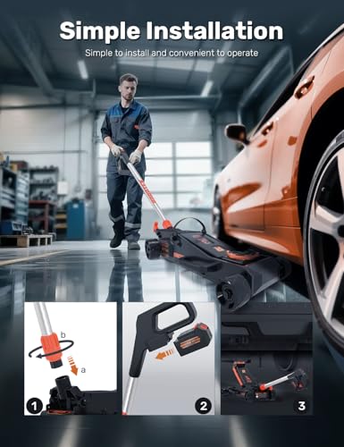 3 Ton Electric Floor Jack, Low Profile Aluminum and Steel Jack for Quickly Car Lift, Hydraulic Service Jack, 6000 lbs Capacity. Lifting Range 3-3/4" to 20" - size: 3 Ton