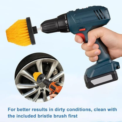 Linkstyle 5PCS Drill Polishing Cone Set, Car Wheel Polisher Sponge Pad Kit with Long Extension Pole & Cleaning Brush, Buffing Cone for 1/4" Hex Drill, Car Rim and Metal Surface Polishing Tool - style: Cone_5PCS