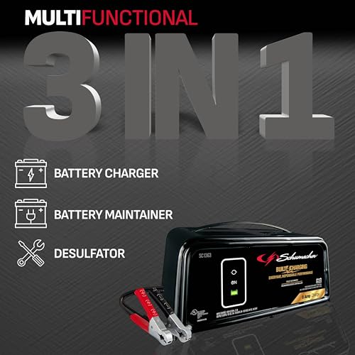 Schumacher Electric 8A Car Battery Charger and Maintainer, 3-in-1 Solution, for 6V/12V Power Sport, Automotive, and Marine Batteries, SC1363 (Pack of 2) - size: (Pack of 2)
