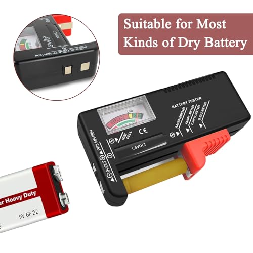 Battery Tester Checker, Universal Small Battery Tester for AAA AA C D 9V 1.5V, Button Cell Batteries Checker - Small Volt Checker for All Batteries - 1 Pack - size: 1