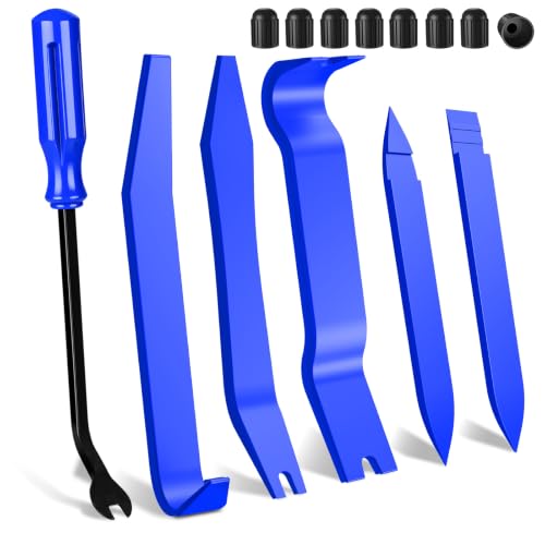 14PCS Auto Trim Removal Tool kit, Car Clip Removal Tools Kit No Scratch Plastic Pry Tool Door Panel Rivet Pliers Tool Kit,Interior Fastener Removal Set for Vehicle Dash Radio Audio Installer Blue - color: Blue, size: 14 PCS
