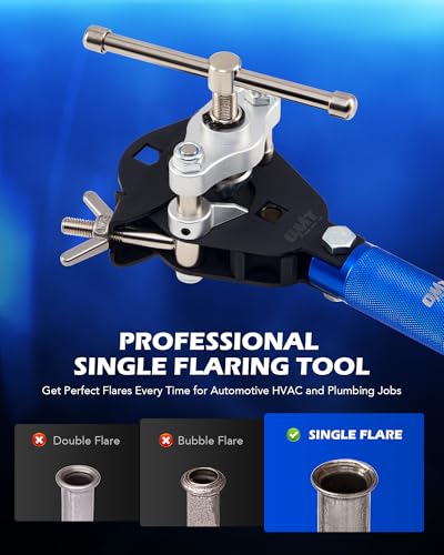 Orion Motor Tech 45° Flaring Tool Kit, Single Flaring Tool for 1/8" - 3/4" Tubing, Professional Pipe Flare Tool for Copper Brass Aluminum Pipes