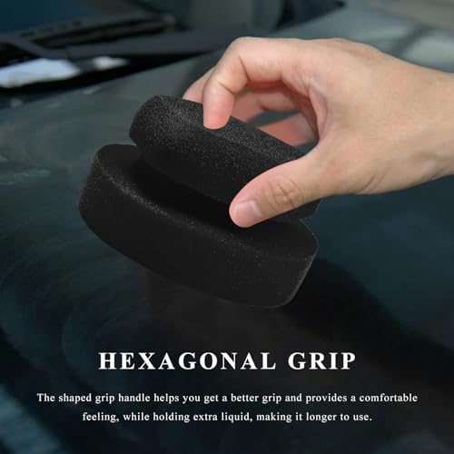 Synthetic Clay Bar Ball, Hand Disc Clay Bar Sponge for Car Waxing & Polishing, Reusable Detailing Clay Pad Paint Surface Cleaning Tool for SUV Truck Sedan, Car Accessories (Black) - color: Black