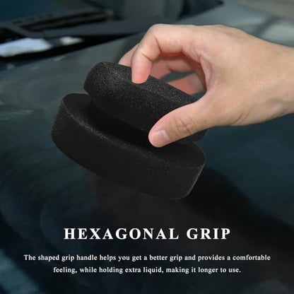 Synthetic Clay Bar Ball, Hand Disc Clay Bar Sponge for Car Waxing & Polishing, Reusable Detailing Clay Pad Paint Surface Cleaning Tool for SUV Truck Sedan, Car Accessories (Black) - color: Black