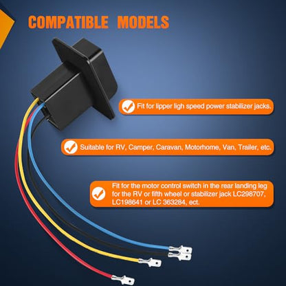 Nilight RV Electric Stabilizer Jack Switch Power Rocker Switches Extend Retract ON Off ON Momentary Waterproof with Harness for Trailer Boat Truck Linear Actuator - color: Momentary EXT RET Switch