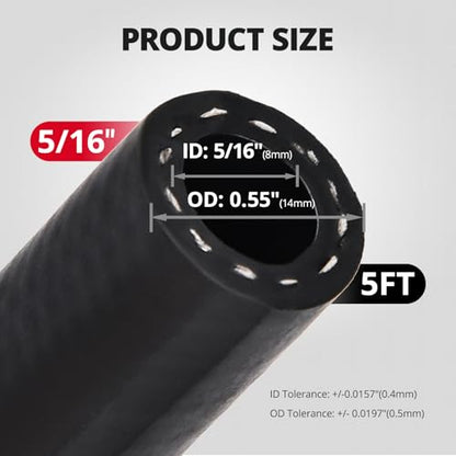 EVIL ENERGY 5/16" Transmission Oil Cooler Hose 5FT 250PSI SAE J1532 - size: 5/16 5FT