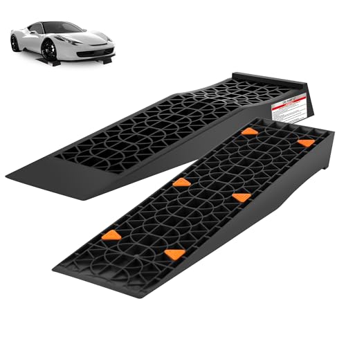 Low Profile Car Ramps for Lift Maintenance and Oil Changes, 2.6" Lift | Heavy Duty Race Ramps for Sports Car Low Chassis Vehicle, 2 Pack - color: 5 Ton
