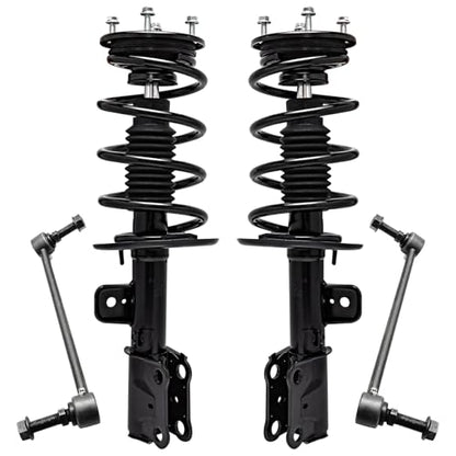 Detroit Axle - 4pc Front Struts Sway Bars for 2013-2019 Ford Taurus | Struts & Coil Spring Sway Bar End Links 2014 2015 2016 2017 Replacement Suspension Kit Ready Struts Shocks Assembly - size: 4QS47421/ sway kit