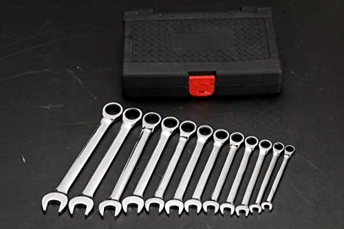 FLZOSPER 14mm Metric Ratchet Wrench,Box End Head 72-Tooth Ratcheting Combination Wrench Spanner - size: 14mm