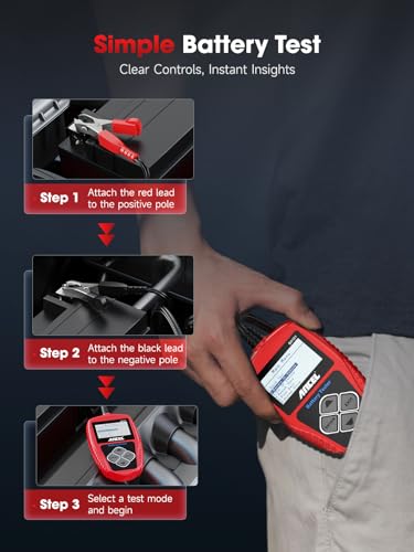 ANCEL BA101 12V Car Battery Tester - Digital Automotive Batteries & Alternator Diagnostic Tool with Protective Large case