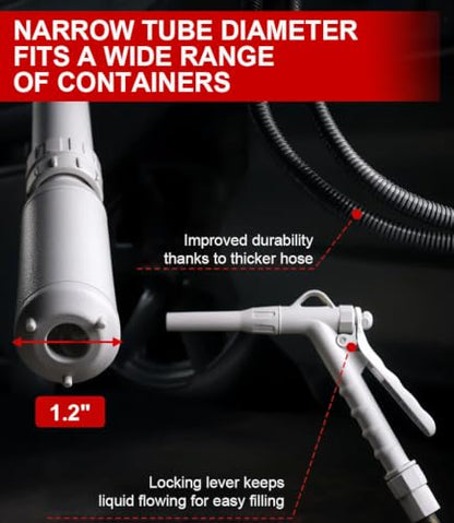 anngrowy Stick Fuel Transfer Pump Battery Powered with Hand Trigger Nozzle, Gas Can Pump Transfer with 2.8 GPM & 53.7" Hose, Portable liquid Transfer Pump for Gasoline, Diesel, Kerosene, Gifts for Men