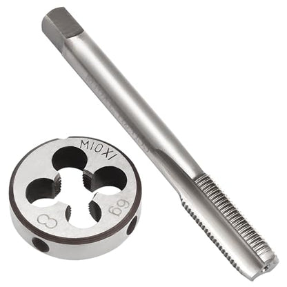 Waziaqoc M10 x 1.0mm Tap and Die Set | Metric, High-Speed Steel, Thread Tap and Die, Various Metals, Right Hand - size: M10 x 1.0mm