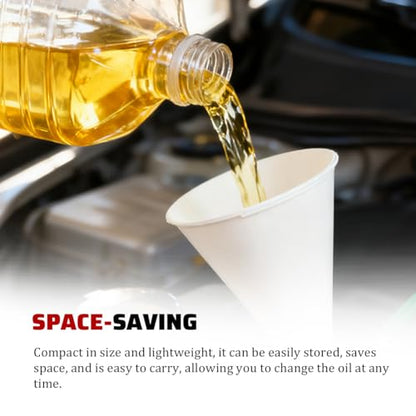 50PCS Disposable Car Paper Funnel, 6oz Vehicle Engine Oil Cone Shaped Vehicle Funnels Dispenser, Foldable Spill Free Automotive Paper Dispenser, Universal for SUV Automobile Truck - color: 50PCS