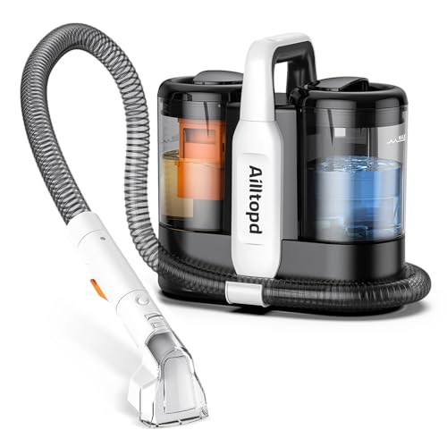Ailltopd Portable Spot Cleaner,Handheld Carpet Extractor for Pet, Car, with Carpet Cleaner Solution