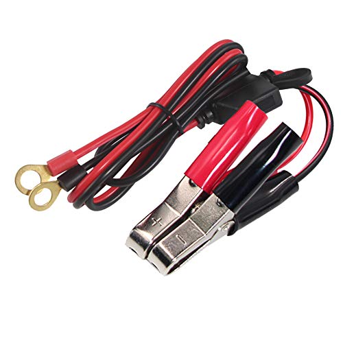Battery Alligator Clips Booster Jumper Cable - O Ring Terminal Harness Wire 2 Pin Lug Cable for Car Battery Charging 16AWG (3ft-2 pack) - size: 3ft-2 pack