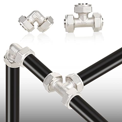 Hromee Compressed Air Piping System with 3/4 inch x 100 feet HDPE Tubing and Aluminum Outlet Blocks for Garage Connect Air Compressor Hose Accessories 37 Pieces