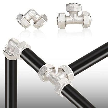 Hromee Compressed Air Piping System with 3/4 inch x 100 feet HDPE Tubing and Aluminum Outlet Blocks for Garage Connect Air Compressor Hose Accessories 37 Pieces