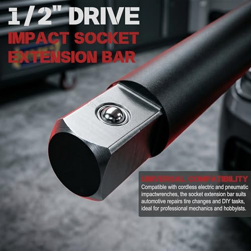 1/2" Drive Impact Extension Bar, 36 Inch Length Socket Extension, CR-V Steel, Narrow and Deep Areas in Automobile Maintenance, Mechanical Assembly or Industrial Operations - size: 1/2" 36-Inch