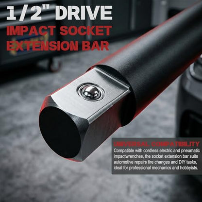 1/2" Drive Impact Extension Bar, 36 Inch Length Socket Extension, CR-V Steel, Narrow and Deep Areas in Automobile Maintenance, Mechanical Assembly or Industrial Operations - size: 1/2" 36-Inch