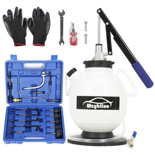 7.5L Transmission Fluid Pump Kit with 15 ATF Adapters, 2 Gallon Manual ATF Refill Kit,Transmission Fluid Transfer Pump (Blue) - color: blue