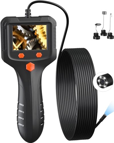 Daxiongmao Borescope Camera, 1080P HD IP67 Waterproof Endoscope with LED Light, Flexible Snake Camera for Automotive Engine, Pipe, Wall & Vent Inspection - size: 2.3" P100 Borescope