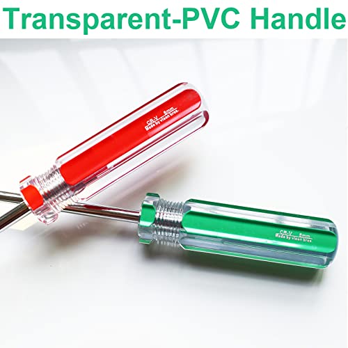 Long Shaft Phillips Screwdriver 8inch PH2 and Slotted Screwdriver Set, SKZIRI Cross and Flat Head Long Screwdriver Set Exra Long with Magnetic Tip (8inch No.2) - size: 8inch No.2