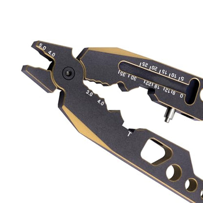 Multi-Function RC Shock Pliers Shocks Rod End Clamp Tool for RC Car Repairs and T-Plug/Banana Plug Welding (Black-Gold)