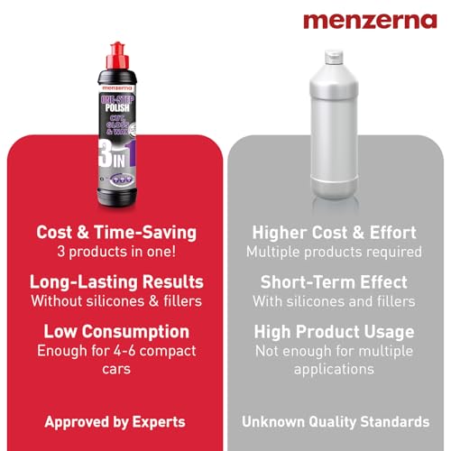 menzerna One-Step Polish 3in1 I Medium Cut Polish with High Gloss Finish & Seal in One I Buffing & Polishing Compound for Car Maintenance I Swirls, Holograms & Scratches I Car Body Repair I 16 fl oz. - style: 16 oz.