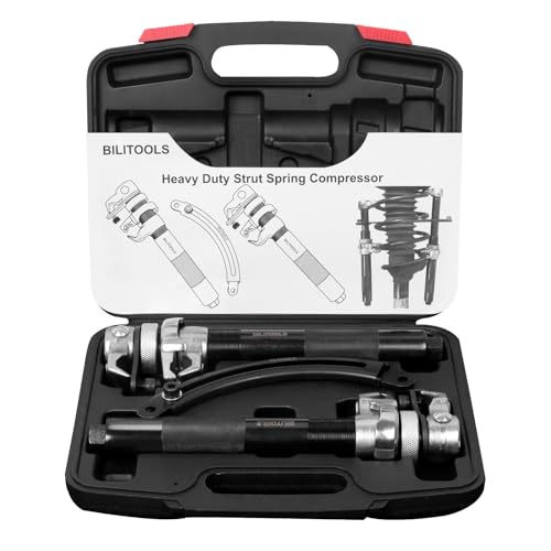 BILITOOLS 2-Piece Coil Spring Compressor Tool, Max Load.2645LB | Heavy Duty Macpherson Strut Spring Compression Set, with Safety Jaws and Holder