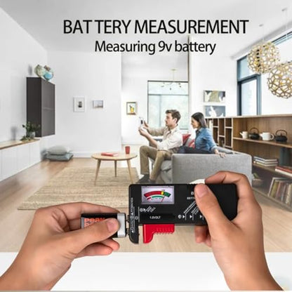 Battery Tester Checker Battery Capacity Tester Display Checkered Analyzer Digital Universal for C AA AAA D N 9V 1.55V Button Cell Batteries