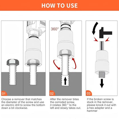 6 PCS Lug Nut Removal Tool, 1/2-inch Twist Socket Set & Bolt Extractor Set, Wheel Lock Removal Kit for Removing Damaged, Frozen, Rusted, Nuts & Screws, Cr-Mo Steel (10-16mm)