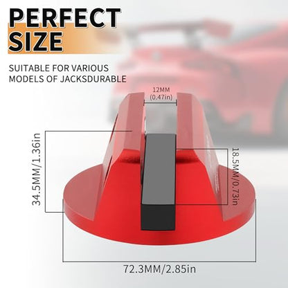 2Pcs Universal Aluminum Grooved Magnetic Jack Pad, Jacking Puck Pinch Weld Frame Rail Adapter, for Car SUV Truck Pickup Sedan MPV Wagon, Change Tire Repair Tires Oil Change Must Have-Red - color: Red-2Pcs