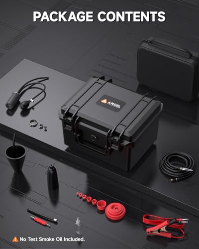 ANCEL L8000 EVAP&Turbo High Pressure Automotive Smoke Machine Leak Detector | 0.5-20 PSI output coverage, built-in pump, LCD and button controls, precise pressure control, adjustable smoke duration - size: Dual-Pressure LCD