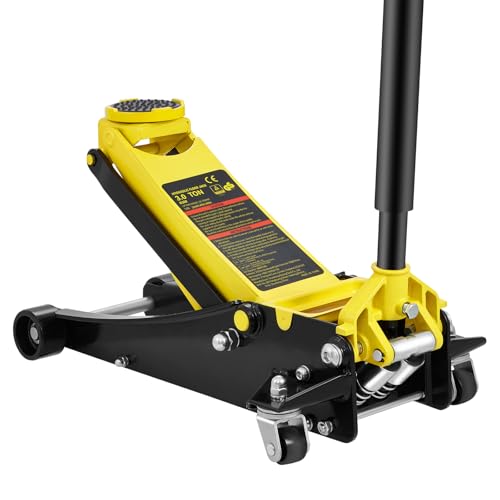 VEVOR 3 Ton Low Profile Floor Jack | Heavy-Duty Racing, Dual Pistons Quick Lift Pump, Lifting Range 3.35"-19.69"