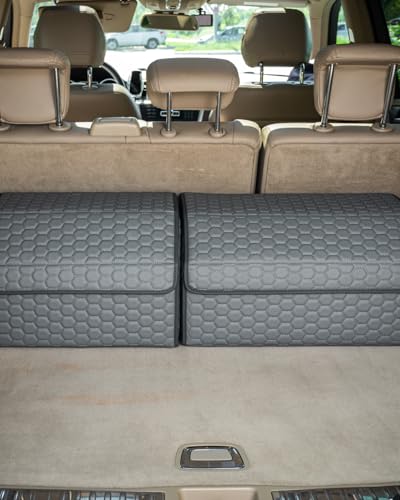 Owleys Car Tote Bundle - Trunk Organizer Set - Gray Interior Accessories (Gray 21.6" + 17.7") - color: Gray 17+21