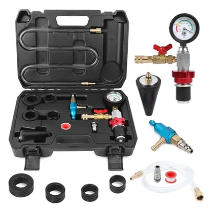 Coolant Vacuum Refill Kit Quick Airlift Coolant Refill Tool, Universal Adapters, Precise Flow Control Pneumatic Vacuum Fill Coolant, Cooling System Vacuum Purge & Refill Kit for Most Vehicles
